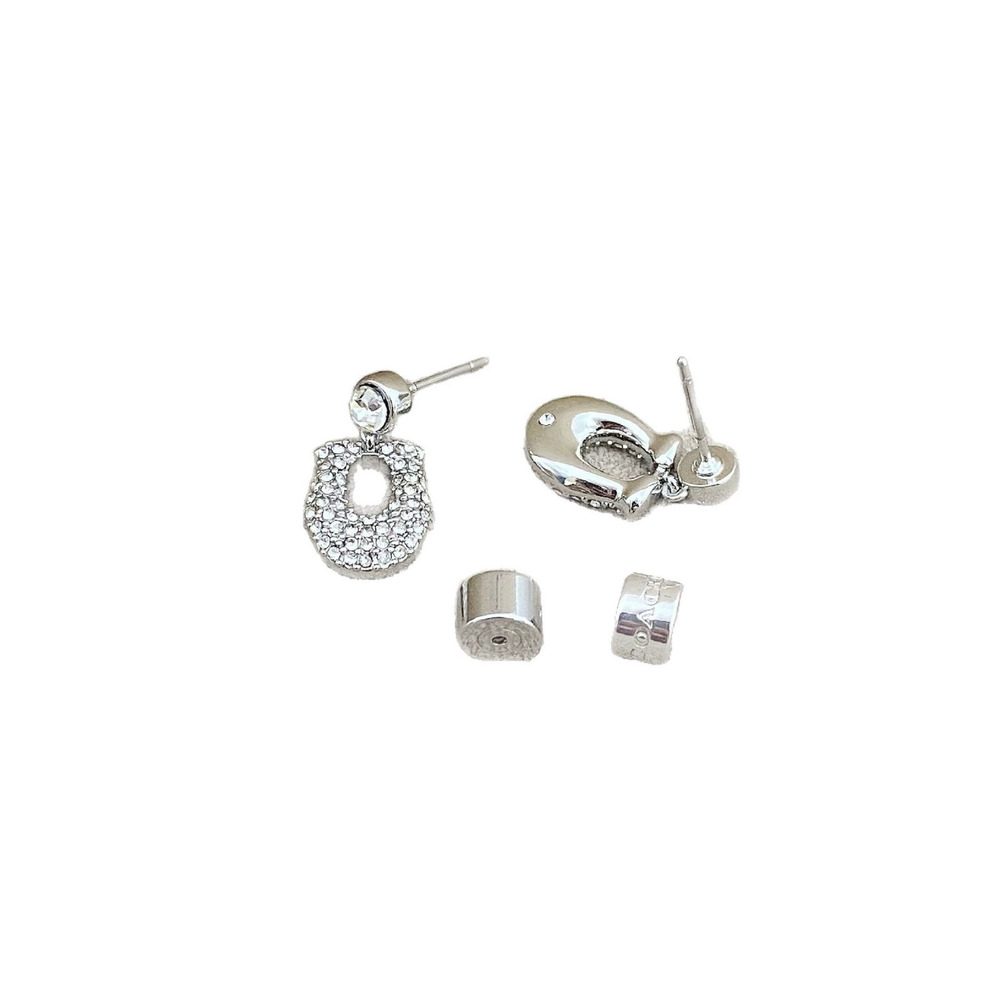Coach Full Diamond Letter Earrings - Picture 5 of 7